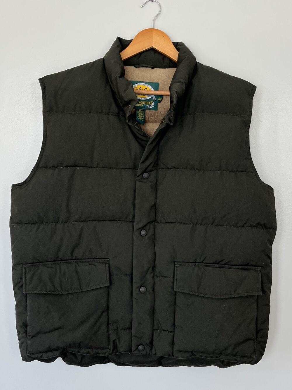 Cabela's Goose Down Vest Mens Large Tall Green